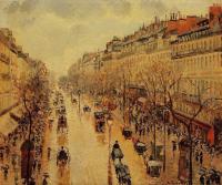 Pissarro, Camille - Boulevard Montmartre, Afternoon, in the Rain